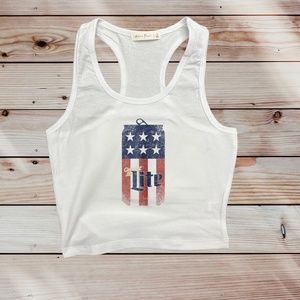 Miller Lite Can Cropped Tank Top